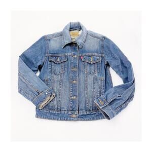 Levi's Vintage Y2K 2006 Women's Denim Jacket Med-Dk Wash Tab Pockets SZ Medium